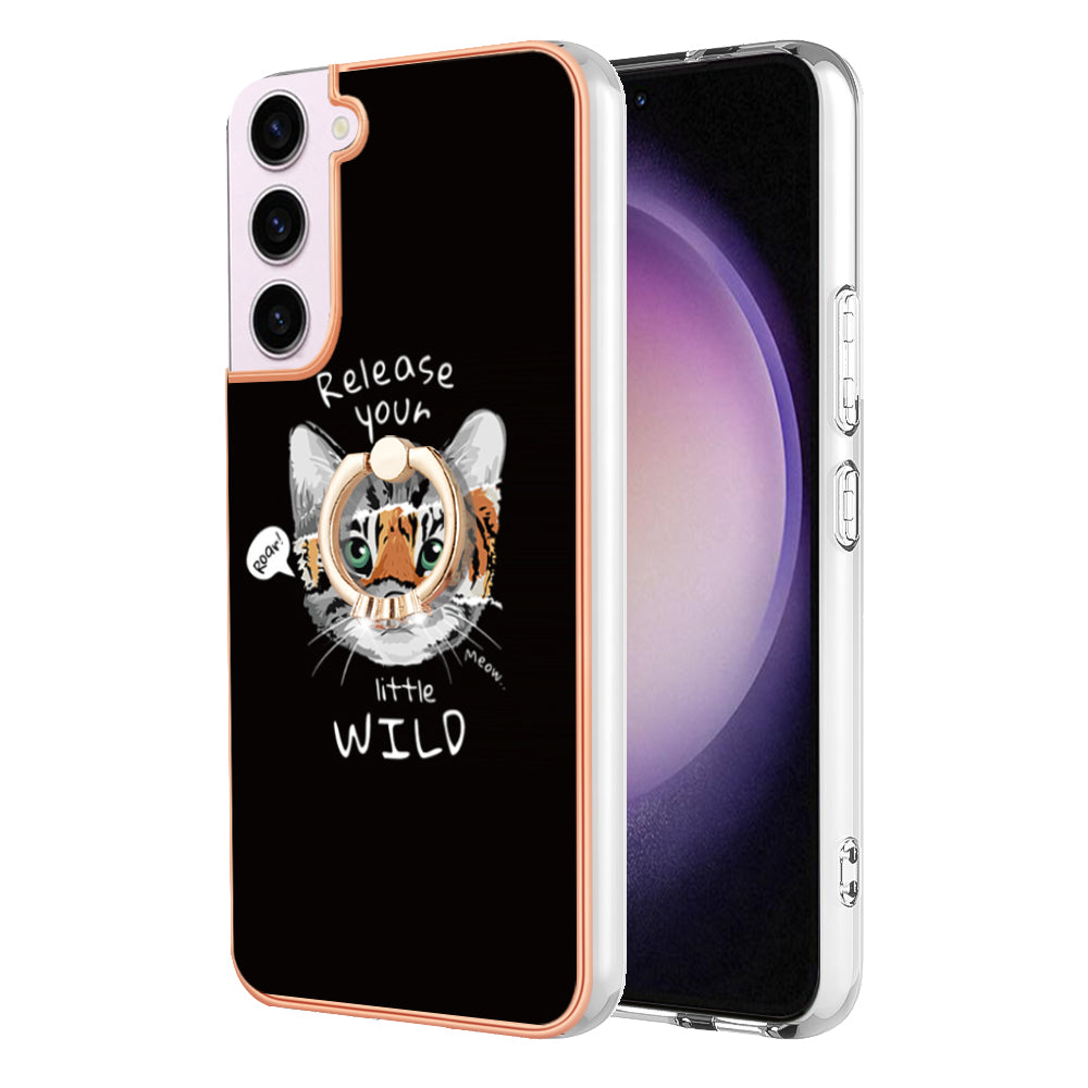 YB IMD Series-20 Style D for Samsung Galaxy S23 Kickstand IMD Pattern TPU Phone Case 2.0mm Electroplating Cover YB IMD Series-20 Style D for Samsung Galaxy S23 Kickstand IMD Pattern TPU Phone Case 2.0mm Electroplating Cover